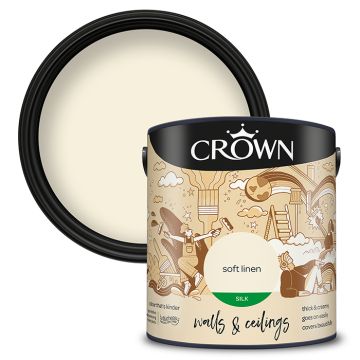 Crown Walls & Ceilings Silk Emulsion - Soft Linen