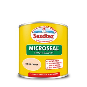 Sandtex Microseal Smooth 15 Year Weatherproof Masonry Paint - Light Cream