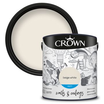 Crown Walls & Ceilings Matt Emulsion - Beige White