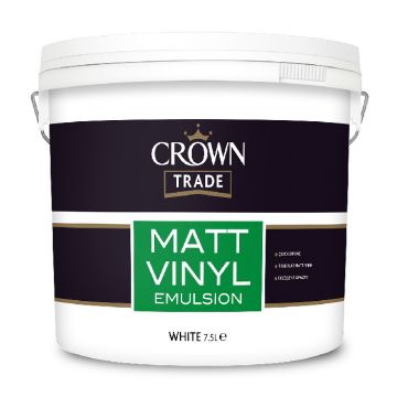 Crown Trade Matt Vinyl Emulsion White 7.5 Litre