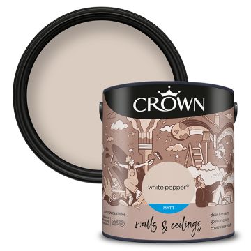 Crown Walls & Ceilings Matt Emulsion - White Pepper