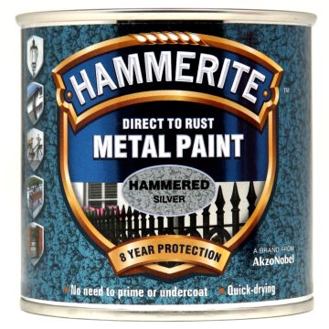 Hammerite Hammered Direct To Rust Metal Paint Silver