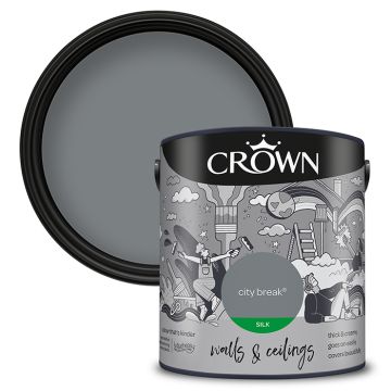 Crown Walls & Ceilings Silk Emulsion - City Break - 2.5 Litre