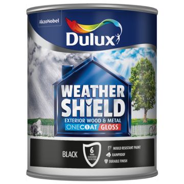 Dulux Weathershield 1 Coat Gloss Black 750 ml