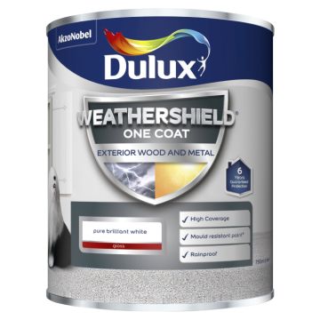 Dulux Weathershield 1 Coat Gloss Pure Brilliant White
