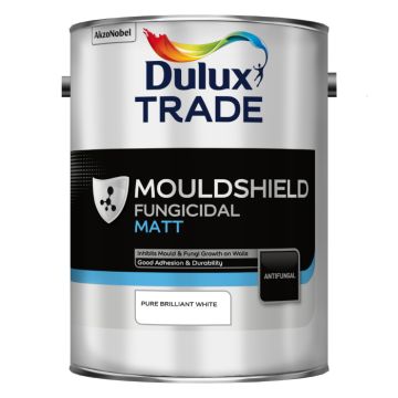 Dulux Trade Mouldshield Fungicidal Matt Pure Brilliant White 5 Litre