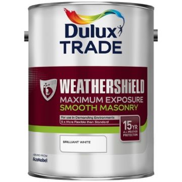 Dulux Trade Maximum Exposure Masonry Brilliant White 5 Litre