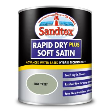 Sandtex Rapid Dry Plus Soft Satin Paint - Bay Tree 750ml