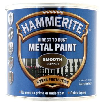 Hammerite Smooth Direct To Rust Metal Paint Copper 250 ml
