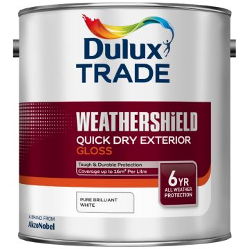 Dulux Trade Weathershield Quick Dry Exterior Gloss Pure Brilliant White