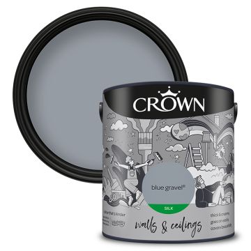 Crown Walls & Ceilings Silk Emulsion - Blue Gravel - 2.5 Litre