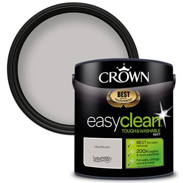 Crown Paints Easyclean Matt - Cloud Burst - 2.5 Litre