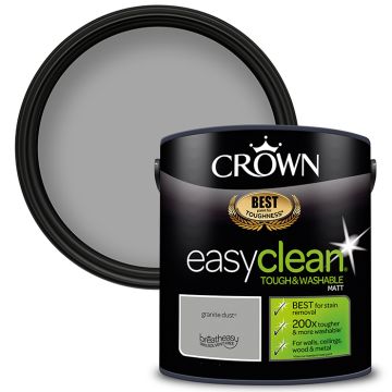 Crown Paints Easyclean Matt - Granite Dust - 2.5 Litre