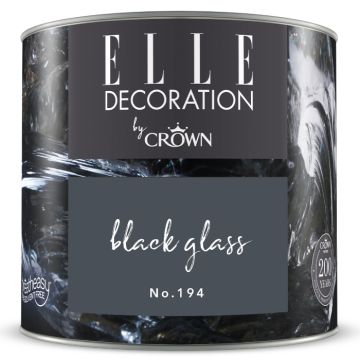 Crown Elle Decoration Flat Matt Black Glass