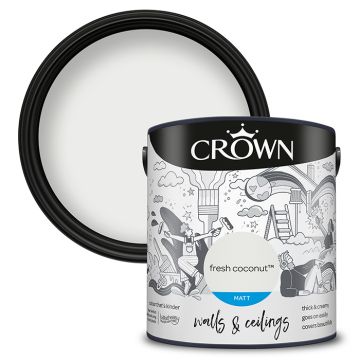 Crown Walls & Ceilings Matt Emulsion - Fresh Coconut