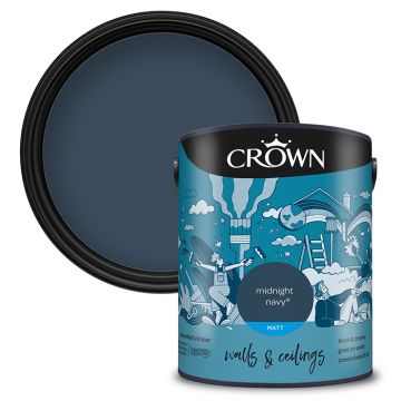 Crown Walls & Ceilings Matt Emulsion - Midnight Navy