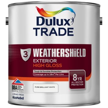 Dulux Trade Weathershield Exterior High Gloss Pure Brilliant White
