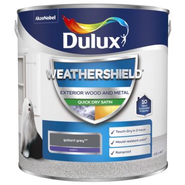 Dulux Weathershield Quick Dry Satin Gallant Grey 2.5 Litre