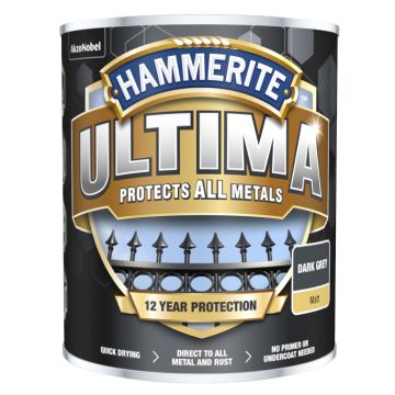 Hammerite Ultima Metal Matt Grey 750 ml