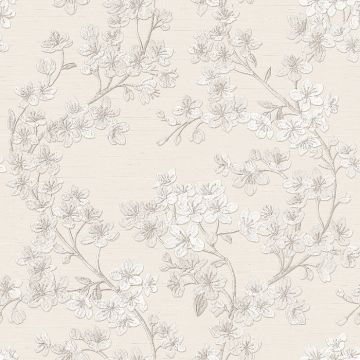 Design ID Grace Cherry Blossom Silver Wallpaper