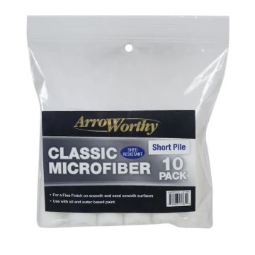 Arroworthy Classic Microfiber Micro Roller Sleeves Short Pile - 10 Pack - 4"