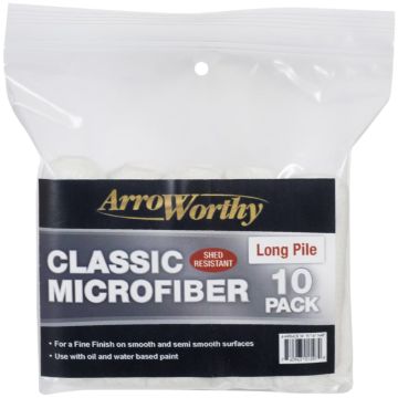 Arroworthy Classic Microfiber Micro Roller Sleeves Long Pile - 10 Pack - 4"