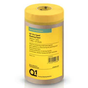 Q1 Pre Taped Masking Paper 25m