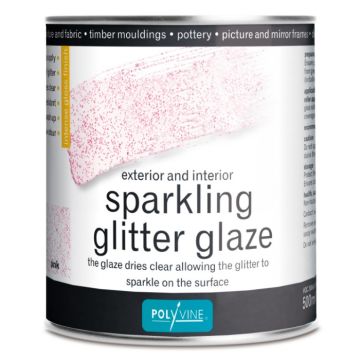 Polyvine Sparkling Glitter Glaze - Pink - 500ml