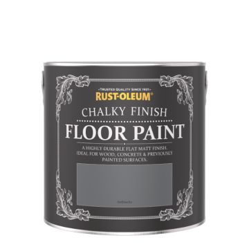 Rust-Oleum Chalky Floor Paint - Anthracite 2.5 Litre