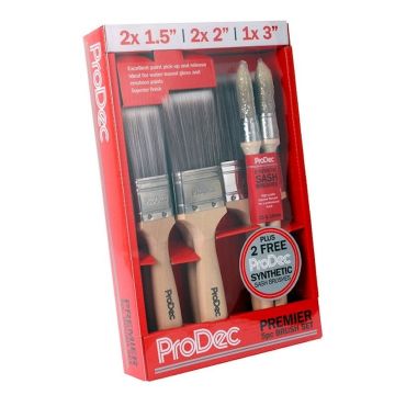 Prodec Brush Set Including 2 Free Sash Brushes 7pc