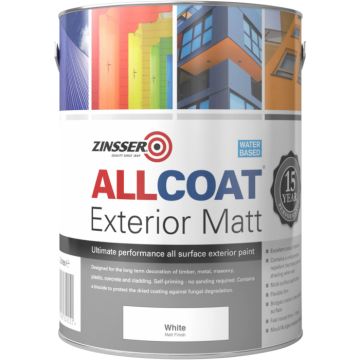 Zinsser Allcoat Exterior Matt WB White