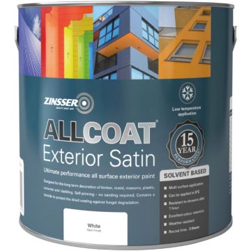 Zinsser Allcoat Exterior Solvent Based Satin White