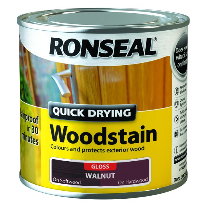 Ronseal Quick Drying Woodstain Walnut Gloss