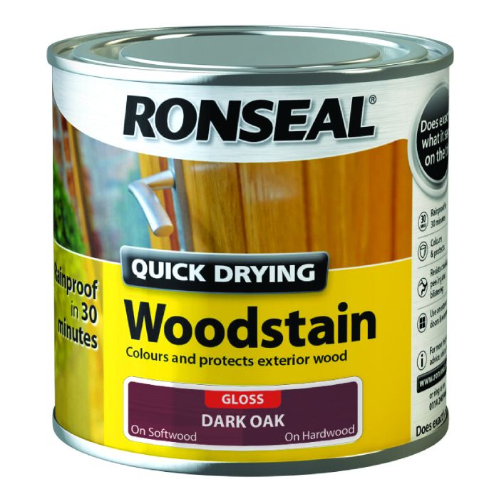 Ronseal Quick Drying Woodstain Dark Oak Gloss
