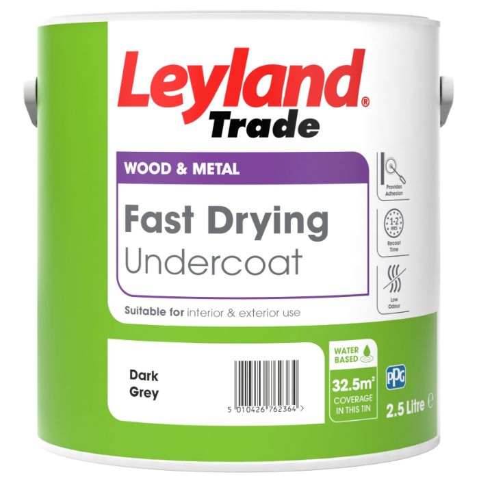 Leyland Trade Fast Drying Undercoat Dark Grey - 2.5 Litres