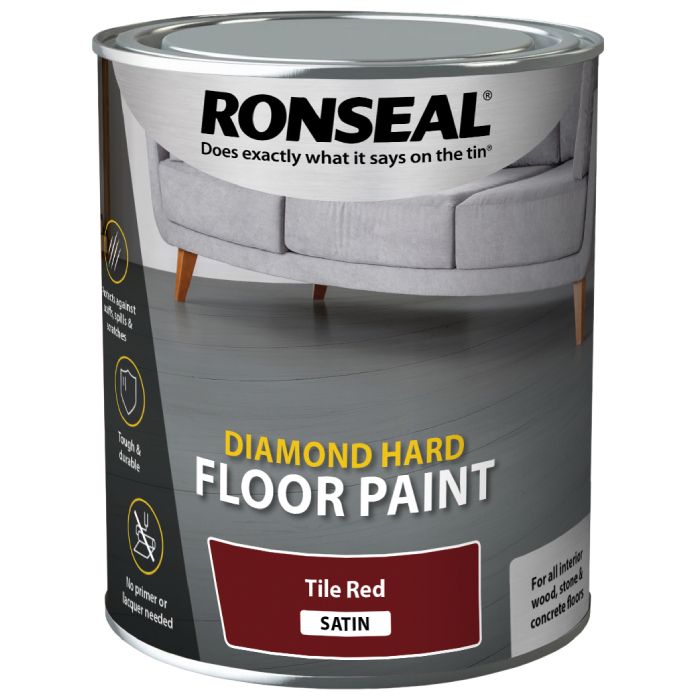 Ronseal Diamond Hard Floor Paint Tile Red
