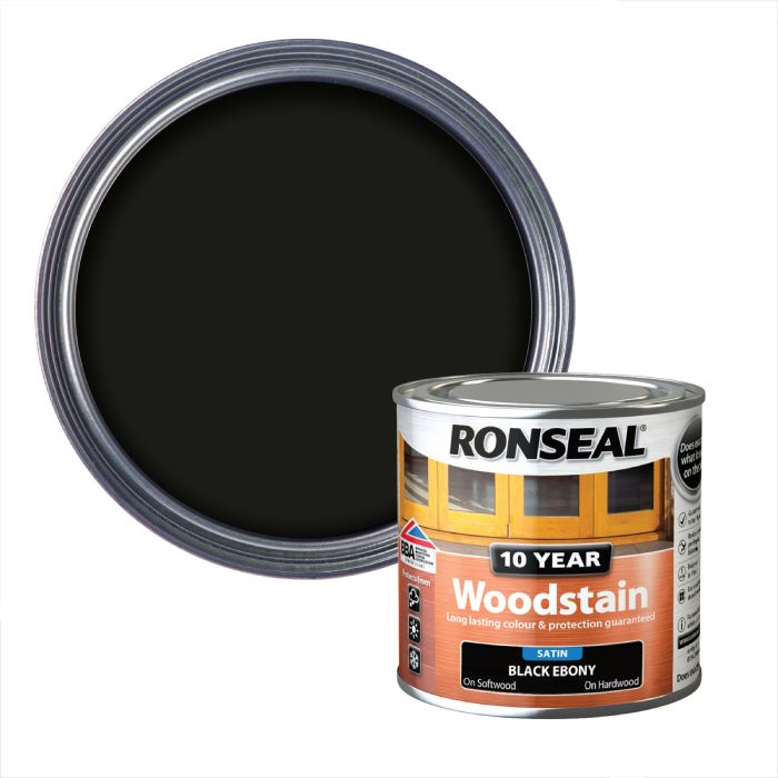 Ronseal 10 Year Woodstain Ebony Satin 250ml