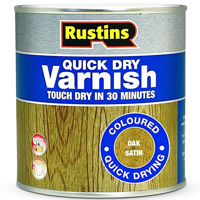 Rustins Quick Dry Varnish Satin Oak 