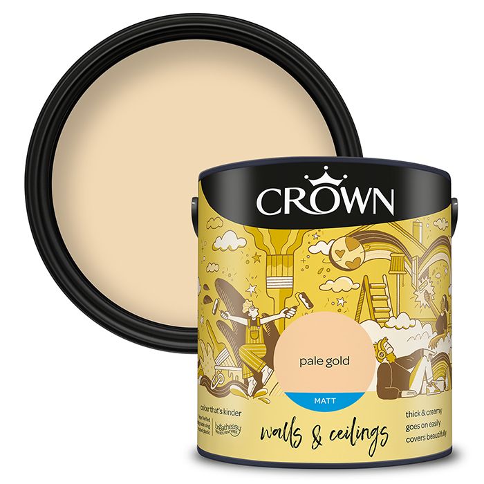 Crown Walls & Ceilings Matt Emulsion - Pale Gold