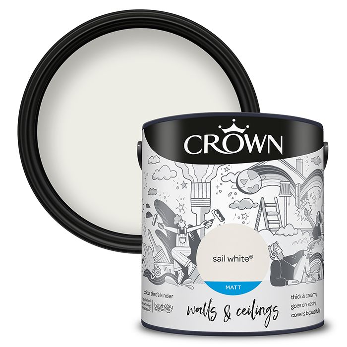 Crown Walls & Ceilings Matt Emulsion - Sail White