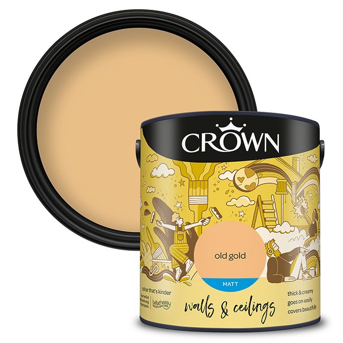 Crown Walls & Ceilings Matt Emulsion - Old Gold