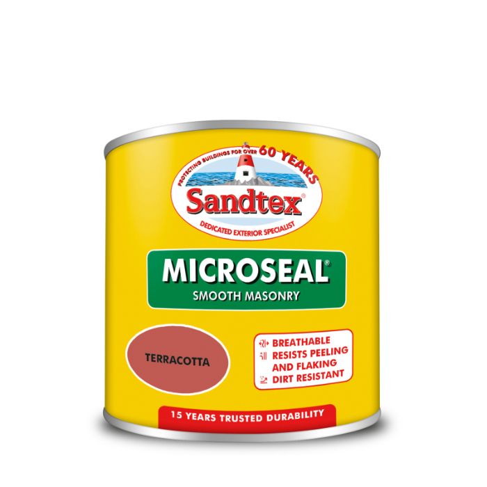 Sandtex Microseal Smooth 15 Year Weatherproof Masonry Paint - Terracotta