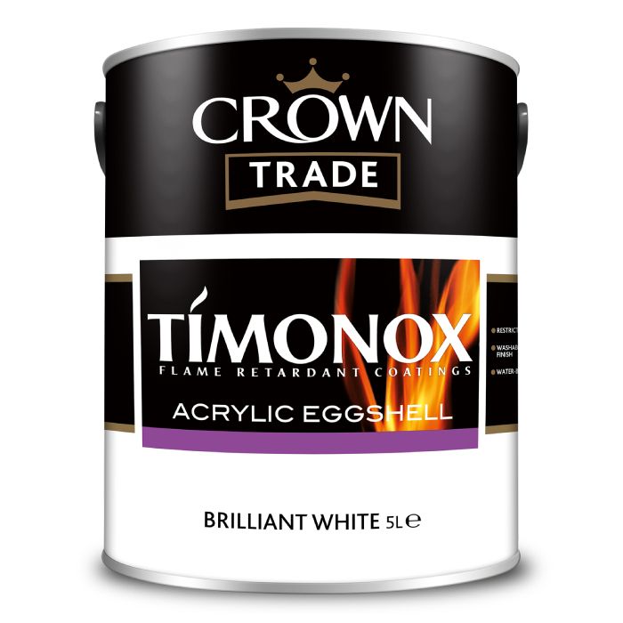 Crown Trade Timonox Acrylic Eggshell Brilliant White 5 Litre