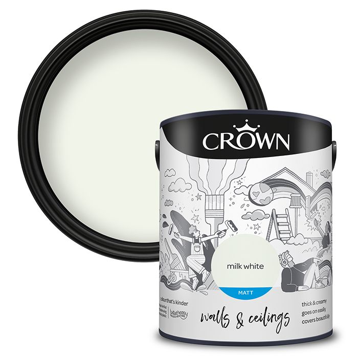 Crown Walls & Ceilings Matt Emulsion - Milk White
