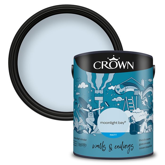 Crown Walls & Ceilings Matt Emulsion - Moonlight Bay
