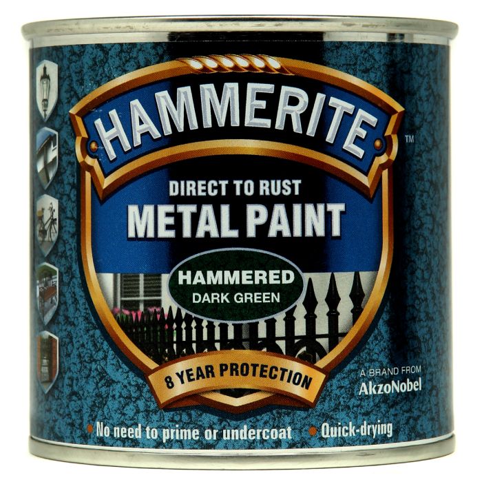 Hammerite Hammered Direct To Rust Metal Paint Dark Green
