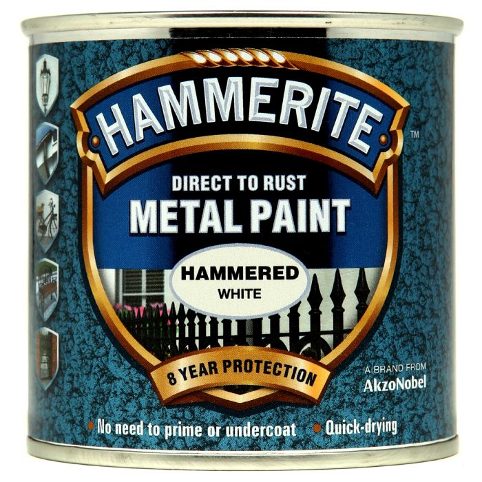 Hammerite Hammered Direct To Rust Metal Paint White
