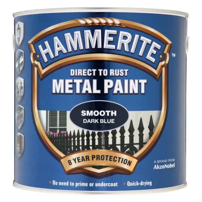 Hammerite Smooth Metal Paint Dark Blue 2.5 Litre