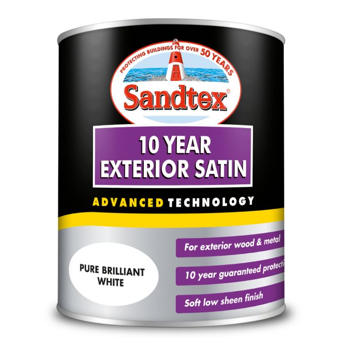 Sandtex 10 Year Exterior Satin - Brilliant White