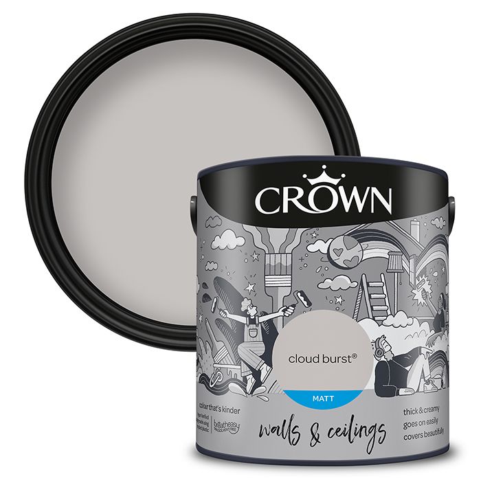 Crown Walls & Ceilings Matt Emulsion - Cloud Burst